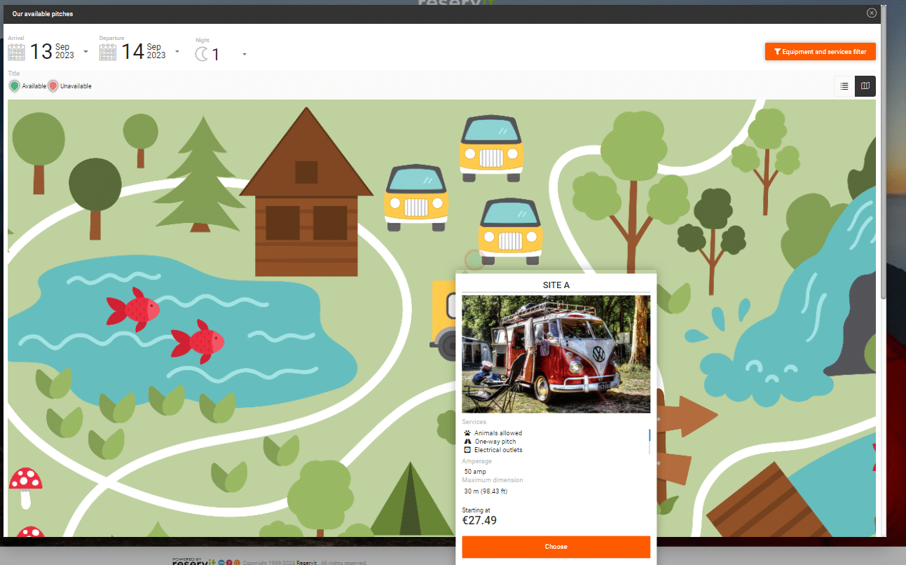 Carte interactive Campings EN